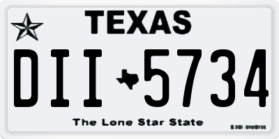 TX license plate DII5734