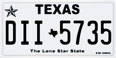 TX license plate DII5735