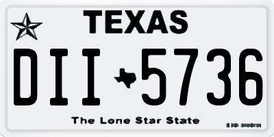 TX license plate DII5736