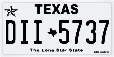 TX license plate DII5737
