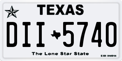 TX license plate DII5740