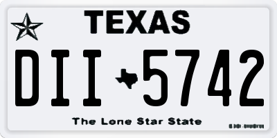 TX license plate DII5742