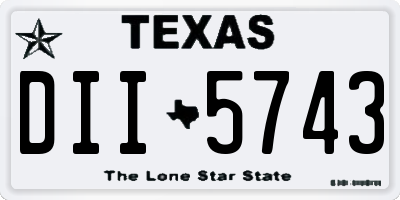 TX license plate DII5743