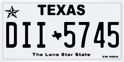 TX license plate DII5745
