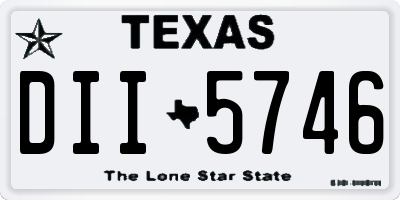 TX license plate DII5746