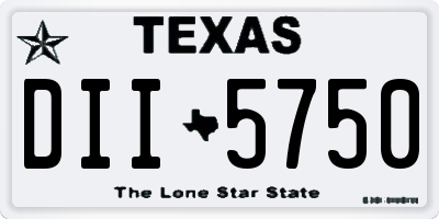 TX license plate DII5750
