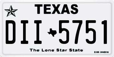 TX license plate DII5751