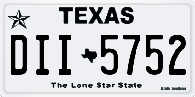 TX license plate DII5752