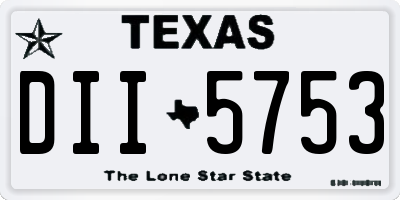 TX license plate DII5753