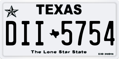 TX license plate DII5754
