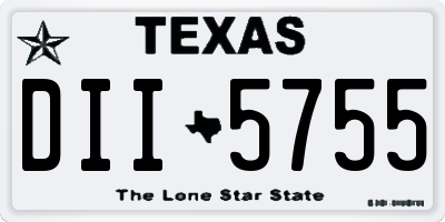 TX license plate DII5755