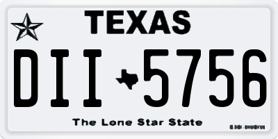 TX license plate DII5756