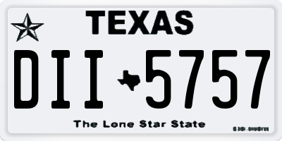 TX license plate DII5757