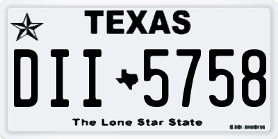 TX license plate DII5758
