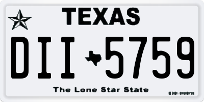 TX license plate DII5759