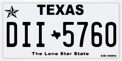 TX license plate DII5760