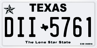 TX license plate DII5761