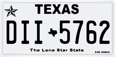 TX license plate DII5762
