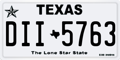 TX license plate DII5763