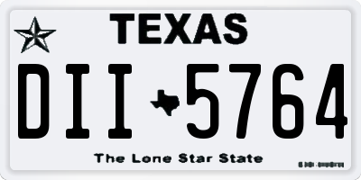 TX license plate DII5764