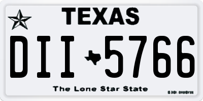 TX license plate DII5766