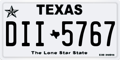 TX license plate DII5767