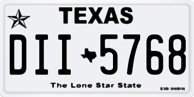 TX license plate DII5768