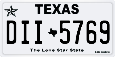 TX license plate DII5769