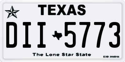 TX license plate DII5773