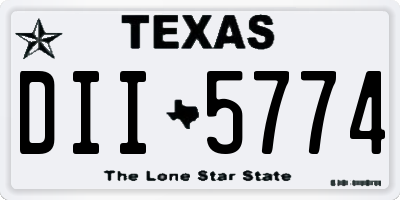 TX license plate DII5774