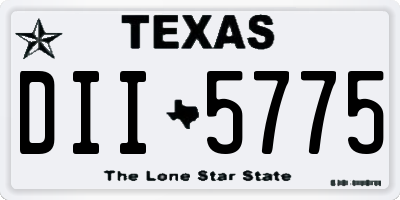 TX license plate DII5775