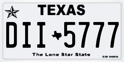TX license plate DII5777