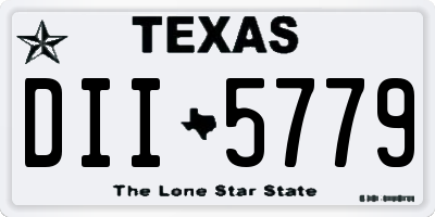 TX license plate DII5779