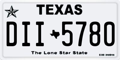 TX license plate DII5780