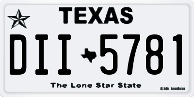 TX license plate DII5781