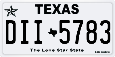 TX license plate DII5783