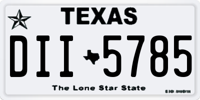 TX license plate DII5785