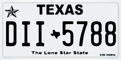 TX license plate DII5788