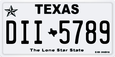 TX license plate DII5789