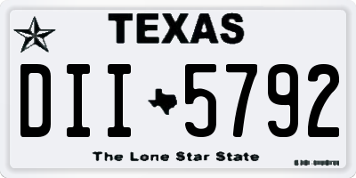 TX license plate DII5792