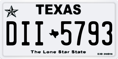 TX license plate DII5793