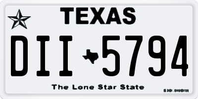 TX license plate DII5794