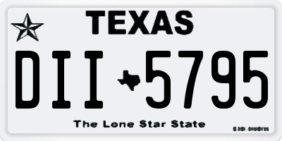 TX license plate DII5795