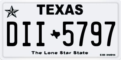 TX license plate DII5797