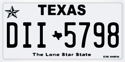 TX license plate DII5798