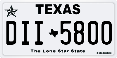TX license plate DII5800