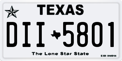 TX license plate DII5801