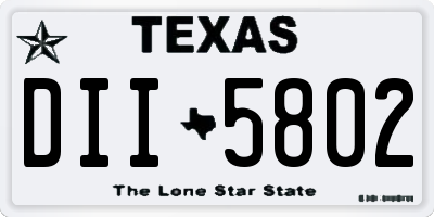 TX license plate DII5802