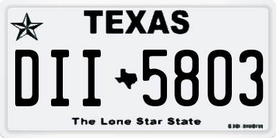 TX license plate DII5803