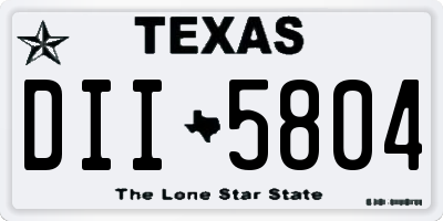 TX license plate DII5804